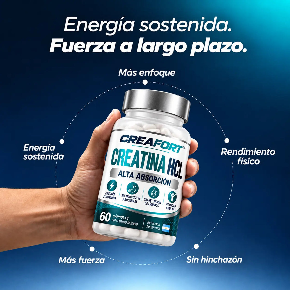 Creafort - Cápsulas de Creatina HCL